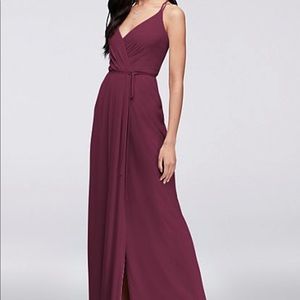David’s bridal Double-Strap Georgette Wrap Dress